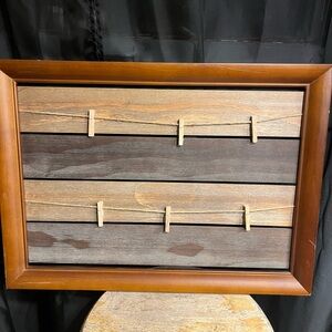 Rustic Wooden Photo Clip Frame in Warm Brown